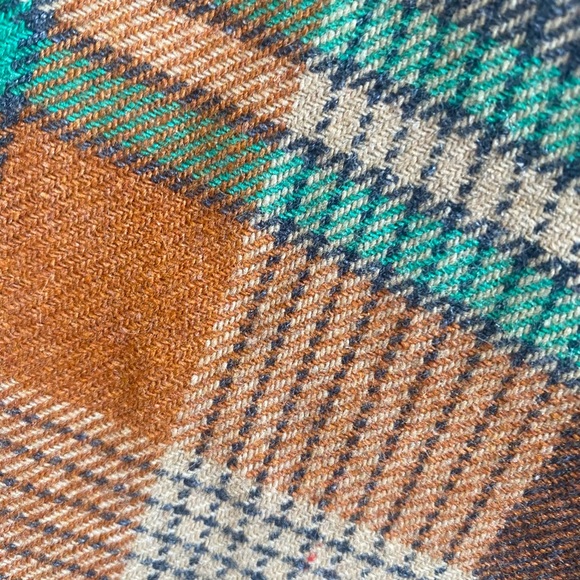 Vintage 60s wool and leather plaid skirt size medium - Picture 5 of 5